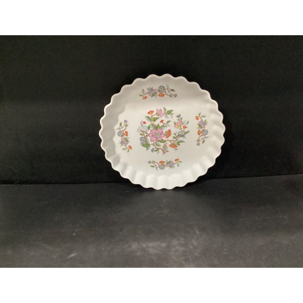 Dolphin Le Jardin‎ Style Japanese Quiche Tart Pie Dish, 10" Floral Vintage
